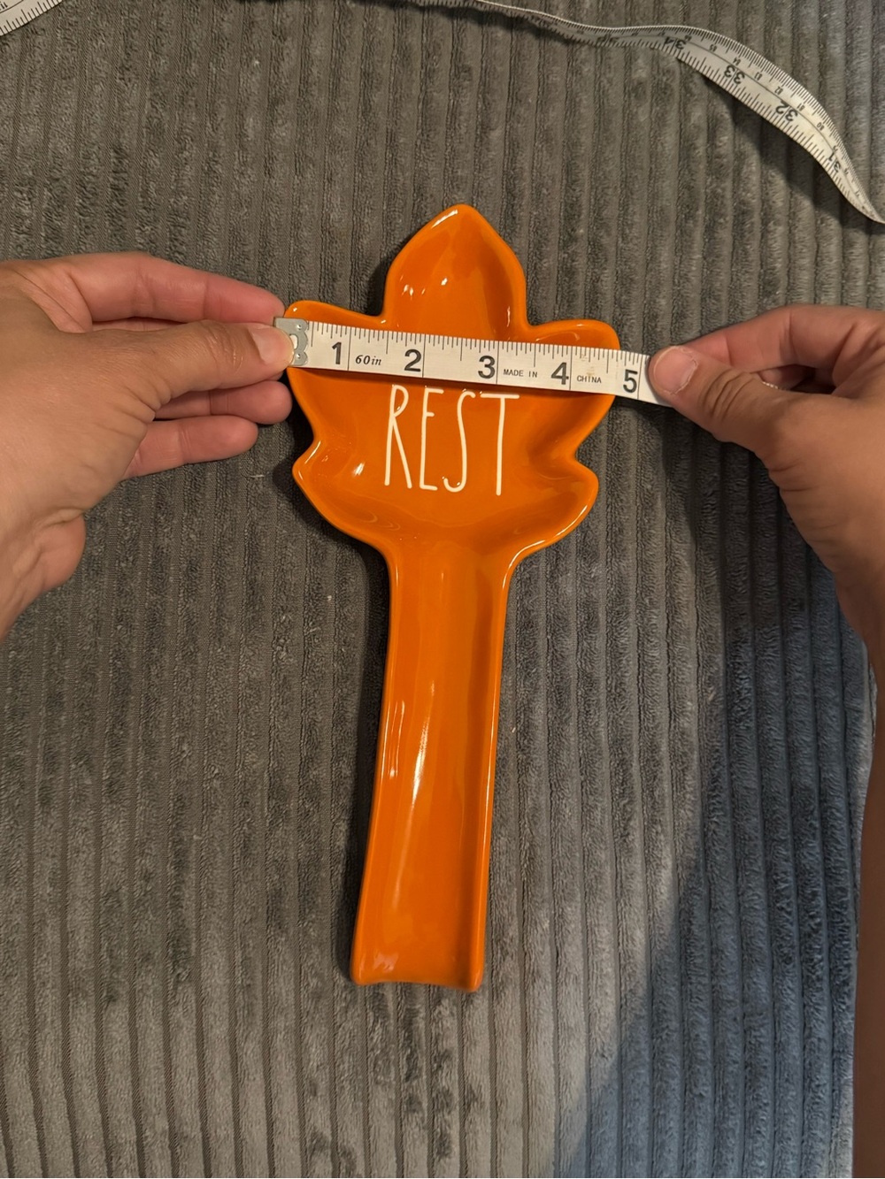 Rae Dunn Orange Leaf 🍁 Shaped Ceramic Spoon Rest- REST- Fall Themed- NEW - Picture 5 of 5